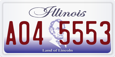 IL license plate A045553