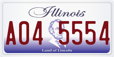 IL license plate A045554