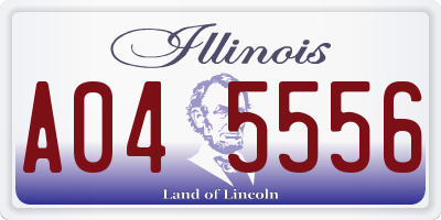 IL license plate A045556