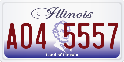 IL license plate A045557