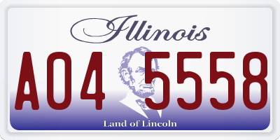 IL license plate A045558