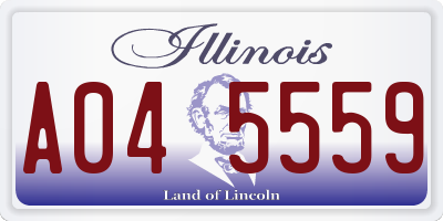 IL license plate A045559