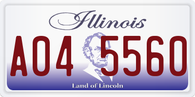 IL license plate A045560