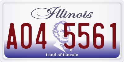 IL license plate A045561