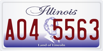 IL license plate A045563