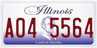 IL license plate A045564
