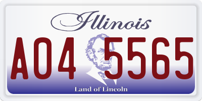 IL license plate A045565