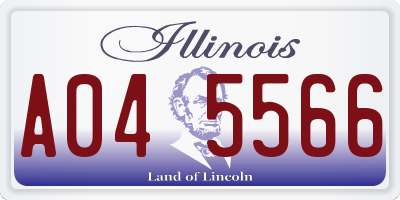IL license plate A045566