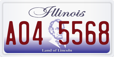 IL license plate A045568