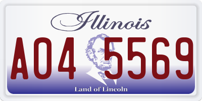 IL license plate A045569