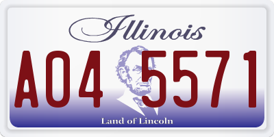 IL license plate A045571