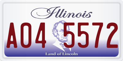 IL license plate A045572