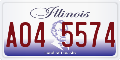 IL license plate A045574