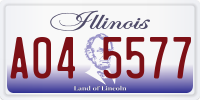 IL license plate A045577