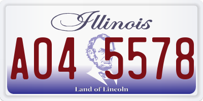 IL license plate A045578