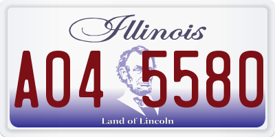IL license plate A045580