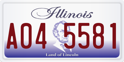 IL license plate A045581