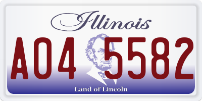 IL license plate A045582