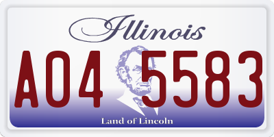 IL license plate A045583