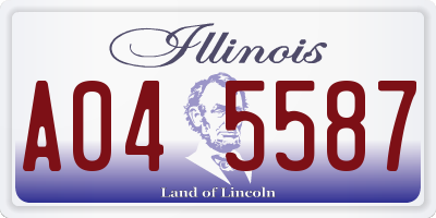 IL license plate A045587