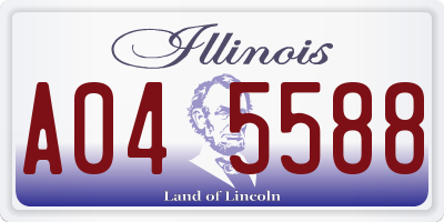 IL license plate A045588