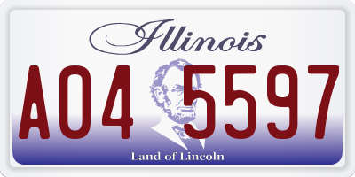 IL license plate A045597