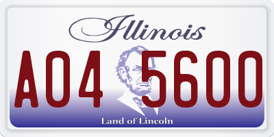 IL license plate A045600