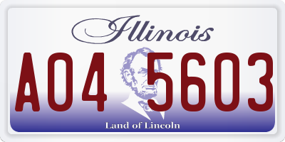 IL license plate A045603