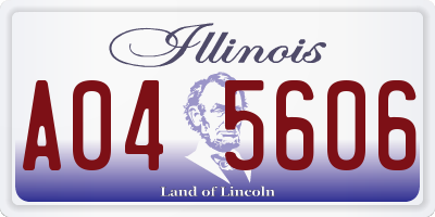 IL license plate A045606