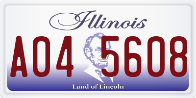 IL license plate A045608