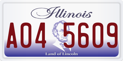IL license plate A045609
