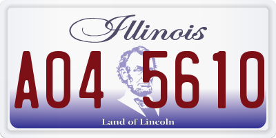 IL license plate A045610