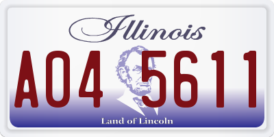IL license plate A045611