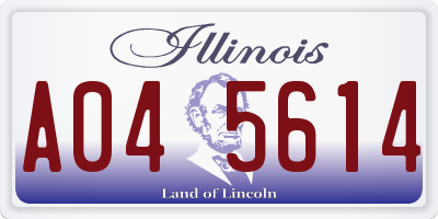 IL license plate A045614