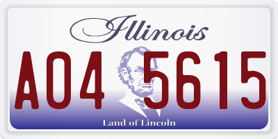 IL license plate A045615