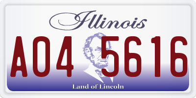 IL license plate A045616