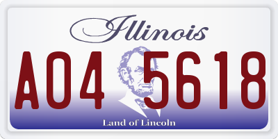 IL license plate A045618