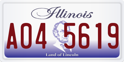 IL license plate A045619