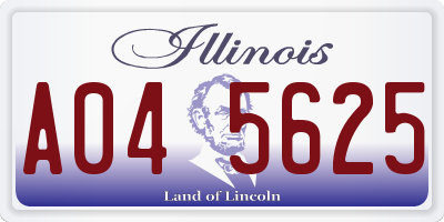 IL license plate A045625
