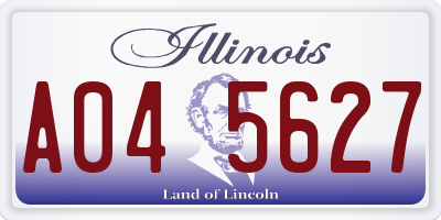 IL license plate A045627