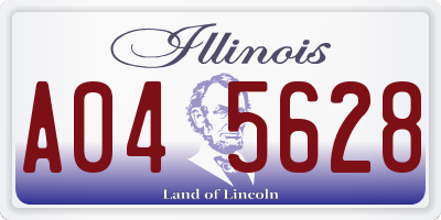 IL license plate A045628
