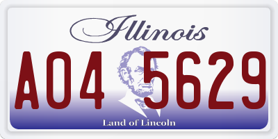 IL license plate A045629