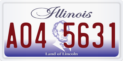 IL license plate A045631