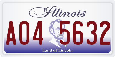 IL license plate A045632