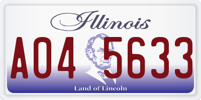 IL license plate A045633