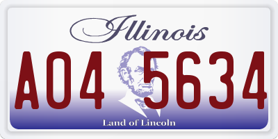 IL license plate A045634