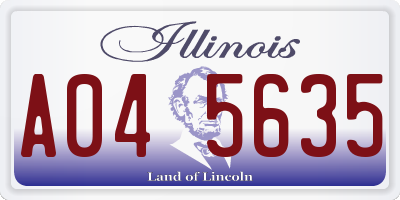 IL license plate A045635
