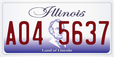 IL license plate A045637