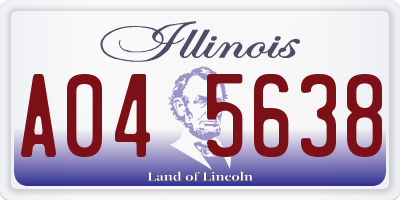IL license plate A045638
