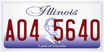 IL license plate A045640
